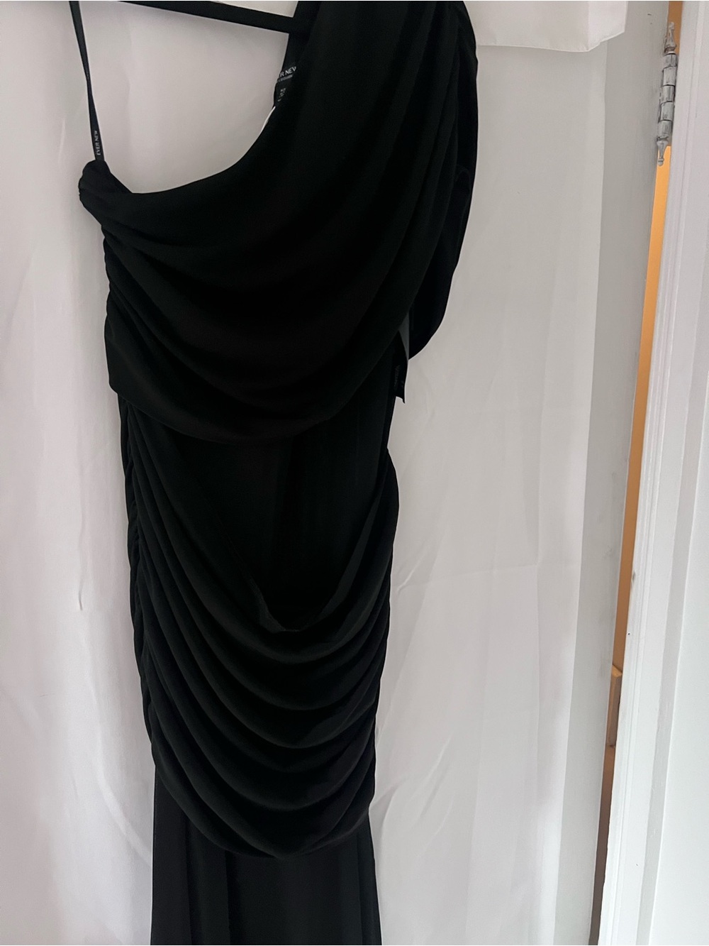 Ever New Black One-Shoulder Mesh Gown - Picture 3 of 4